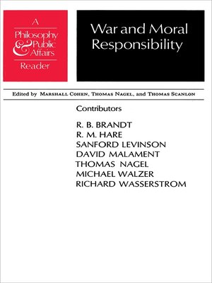cover image of War and Moral Responsibility